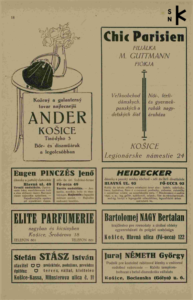 FOTO: Nový adresár mesta Košíc a okolia z roku 1929 - reklama