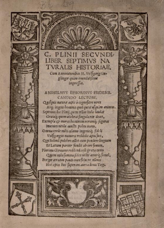 FOTO: Obal knihy Liber-septimus-Naturalis-Historiae z roku 1526, ktorej autorom je Plimus Secundus.