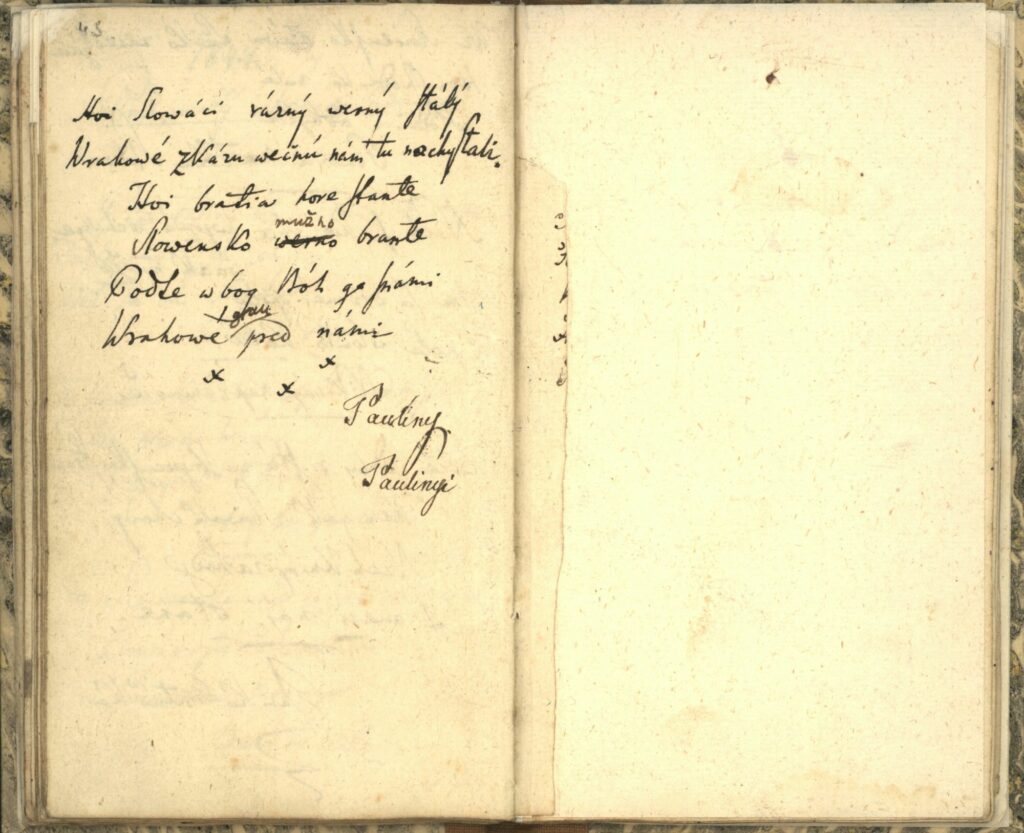 FOTO: Rukopis štátnej hymny z roku 1844 Ponad Tatrou blýska.