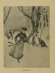 FOTO: Záber na korčuľujúcu sa dámu v roku 1905. Zdroj: Vlasť a svet z 12.02.1905